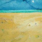 Sands of Time: Moon and Shapes in the Sand - bowmanoilpaintings.co.uk