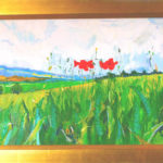 Poppies Towards High Hoyland - bowmanoilpaintings.co.uk