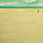 Sands of Time: Man with Dog, and Scudding Clouds - bowmanoilpaintings.co.uk