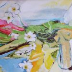 Vase of Flowers on Balcony - bowmanoilpaintings.co.uk